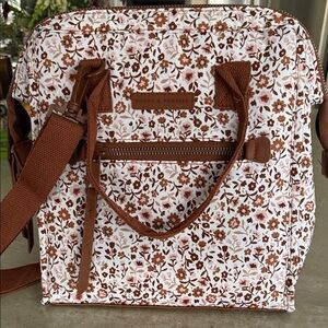 Floral Brown Insulated Lunch Bag